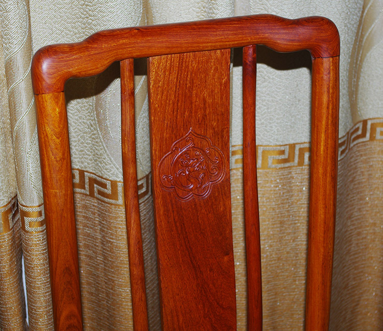 花梨木圆餐桌九件套-11