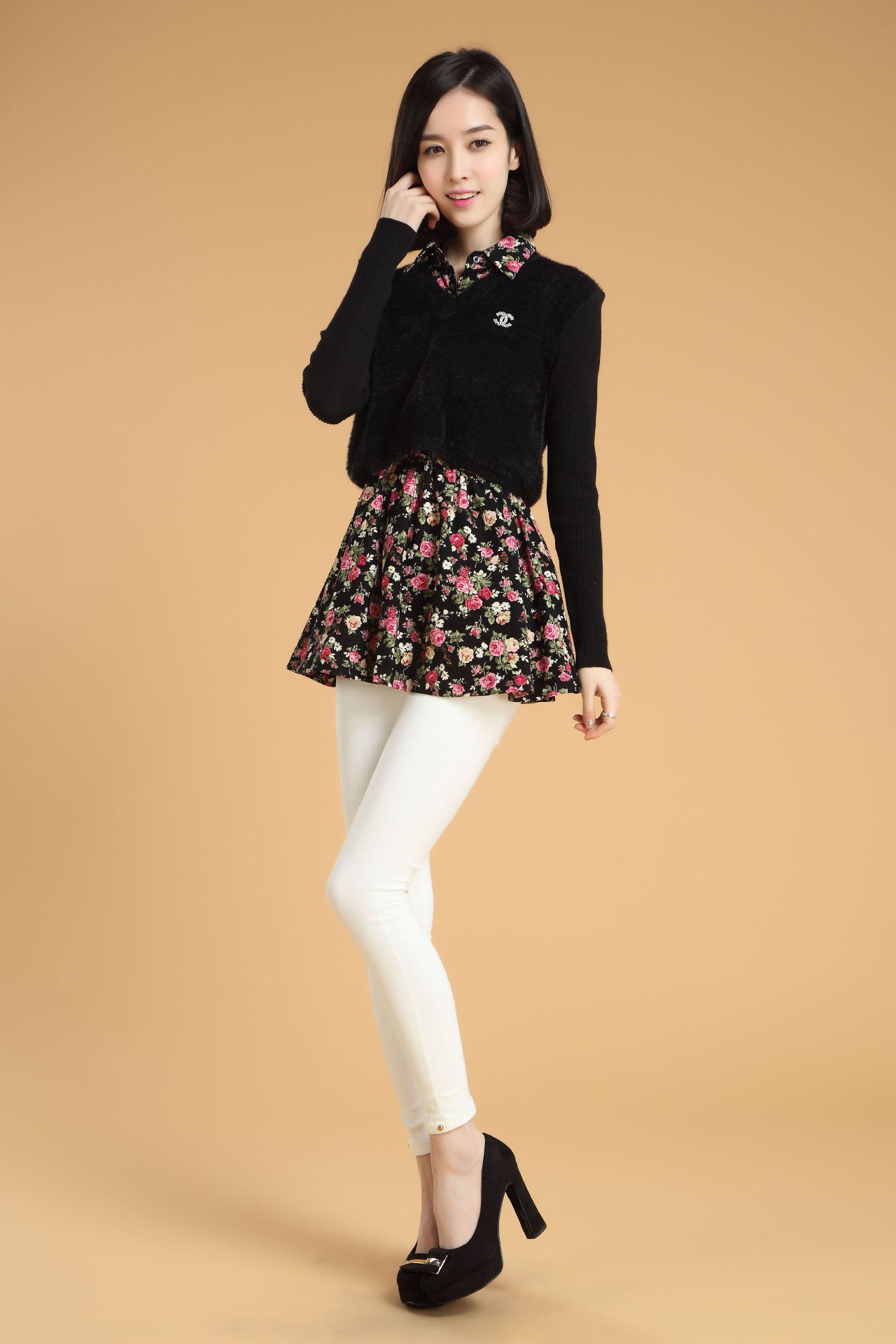 2014厂家批发 韩版<em>精品春季女装</em>精品 碎花图案