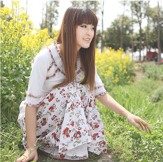 批发采购半身裙-批发女装亚麻棉麻田园碎花民