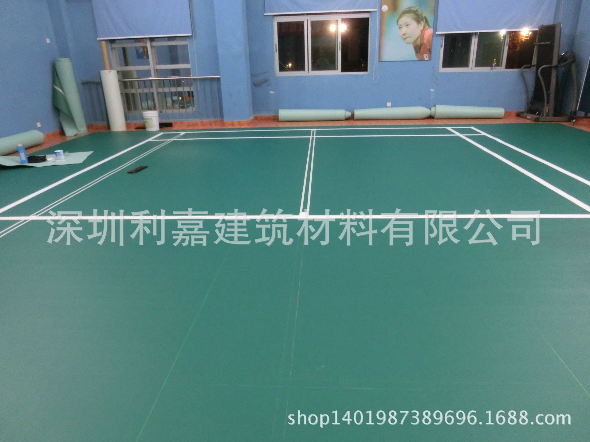 羽毛球耐磨弹性地胶