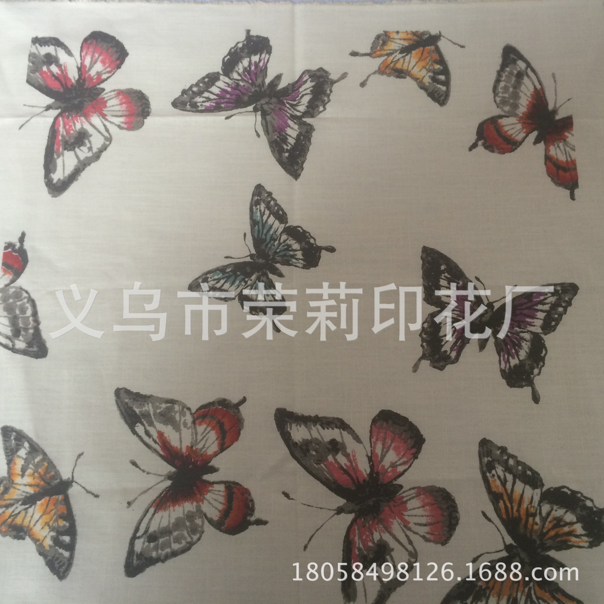 浙江金华供应蝴蝶整批面料丝网水浆印花加工价格 - 商