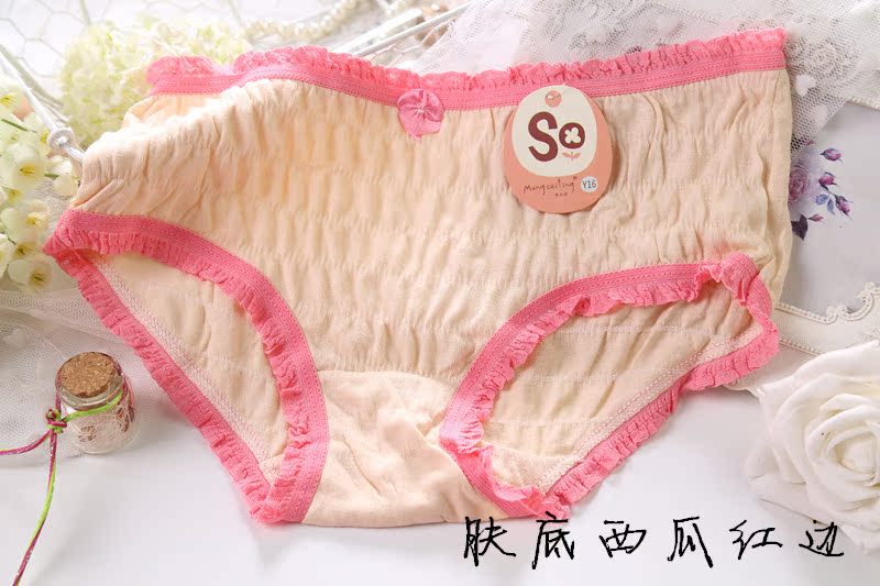 女士<em>内裤</em>-梦彩婷Y16全棉女士<em>内裤泡泡棉纯棉</em>可