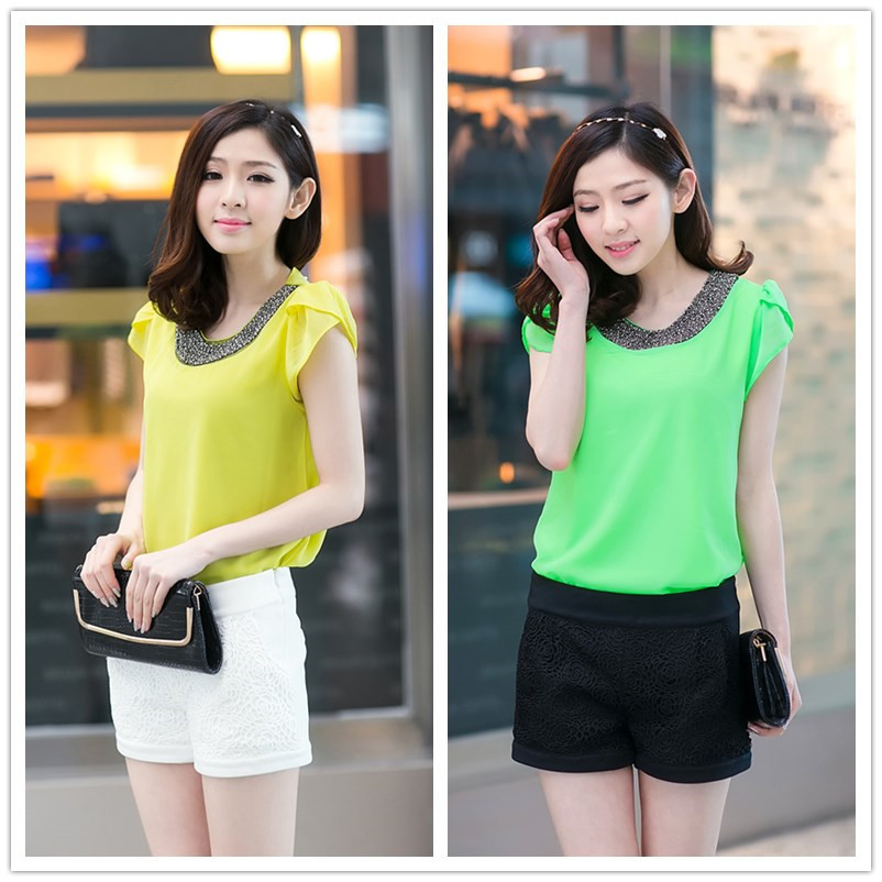 H32422 <em>2014夏季新款</em>韩版<em>女装</em>潮流修身百搭短