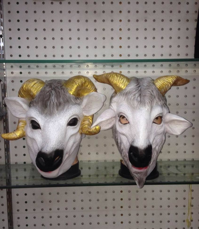 厂家直销山羊面具cosplay羊头面具动物头套化妆舞会用品
