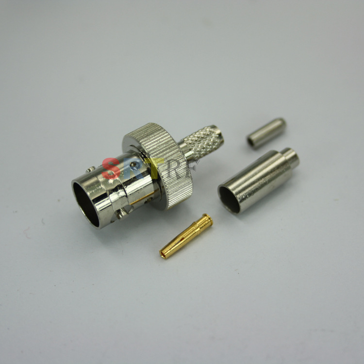 bnc母头 75欧姆 压接bnc连接器 射频同轴连接器 bnc-c-75k1.