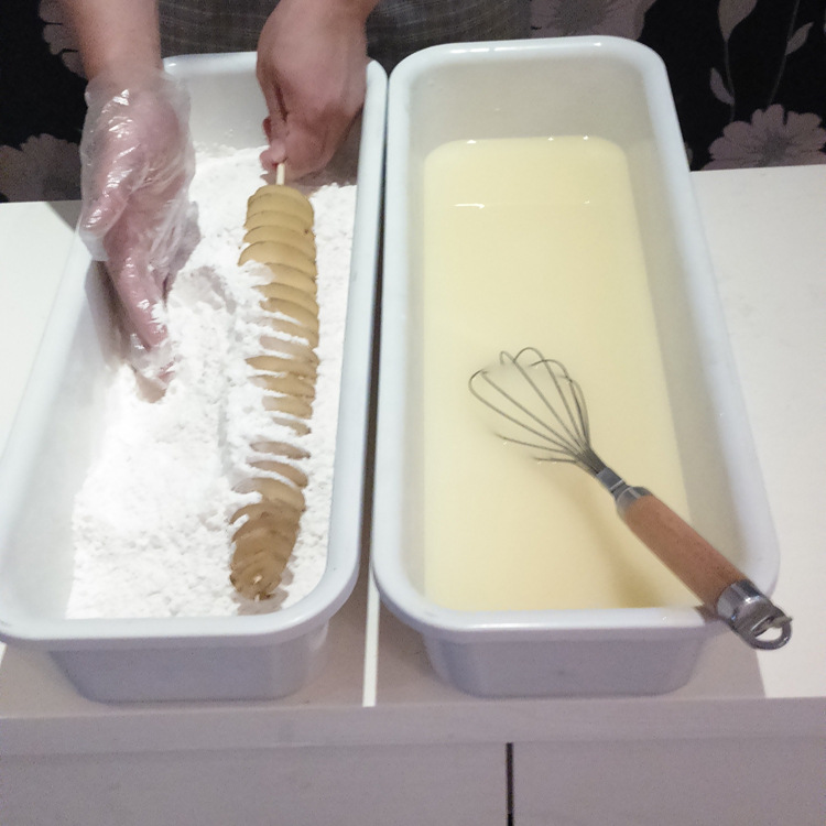 风黄金薯塔旋风土豆机飞噢来土豆专用脆浆粉盘