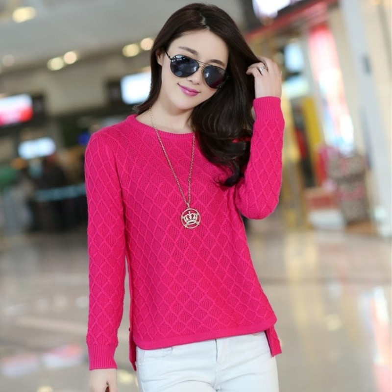 实拍春装新款2014提花<em>套头</em>针织衫宽松<em>毛衣</em>外