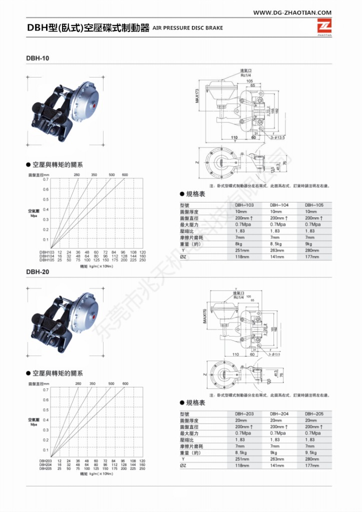 dbh-104型气动刹车器|dbh-104型空压碟式制动器|厂家直销