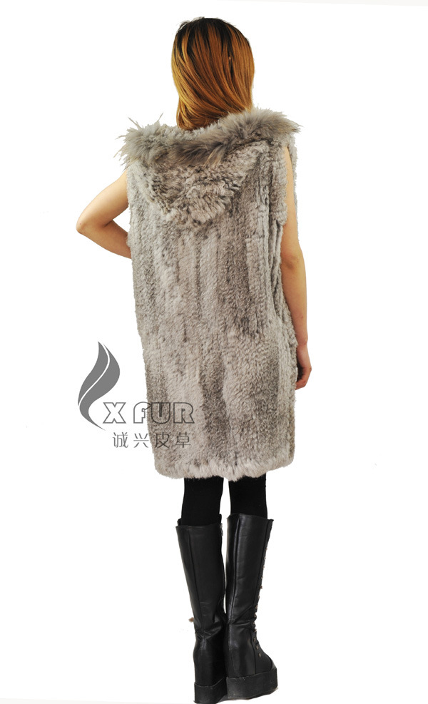 【欧美流行 中长款女士针织<em>兔毛</em>皮草<em>马甲</em>】价