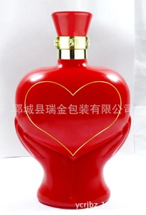 酒水、饮料包装-新款玻璃酒瓶 红色喜酒瓶 婚宴