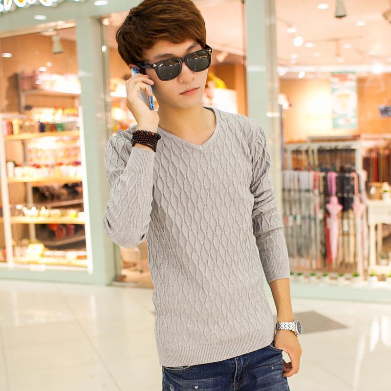 美特斯邦威<em>男士针织</em>衫<em>v领</em>套头<em>毛衣男</em>韩版青春