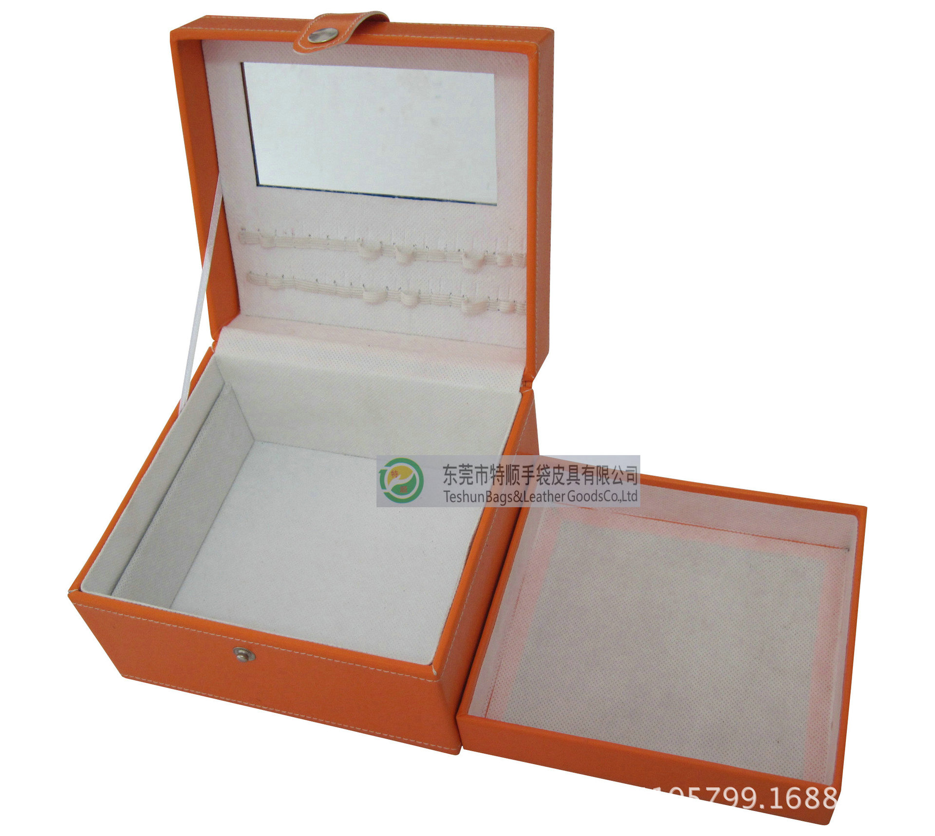 XB-1002首饰化妆盒1-PVC-17.7X16.5X11
