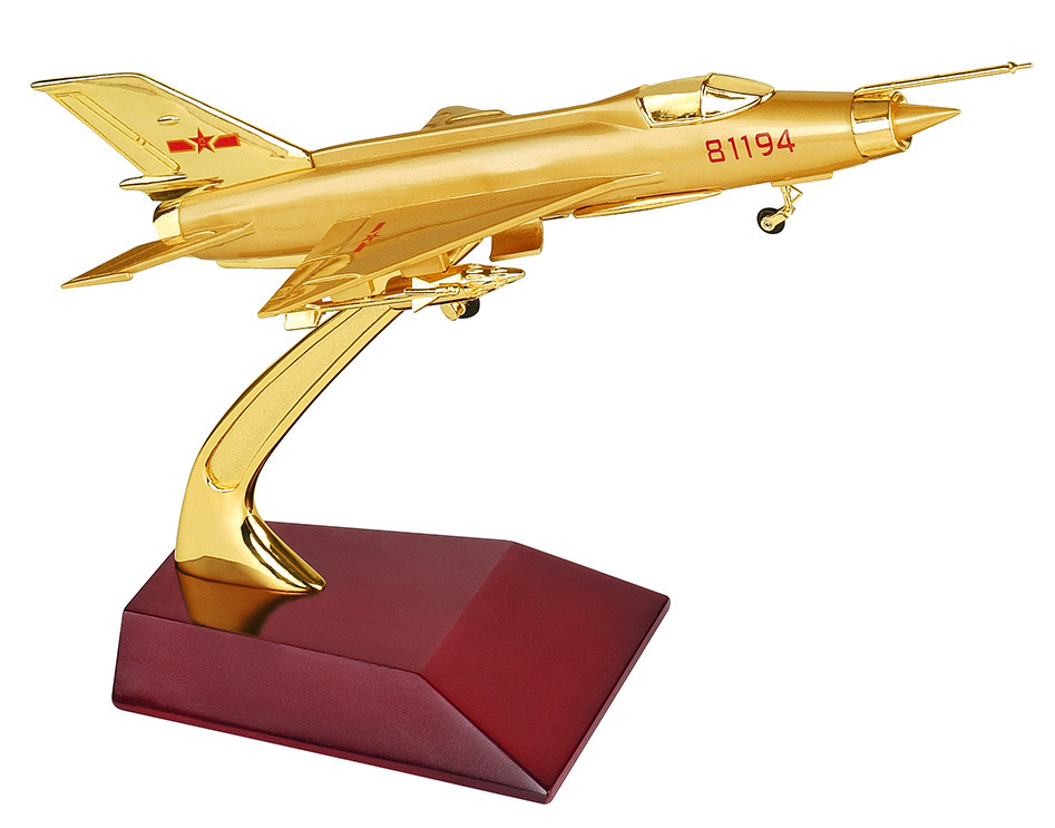 【歼七飞机模型 金属工艺品模型 老兵退伍模型