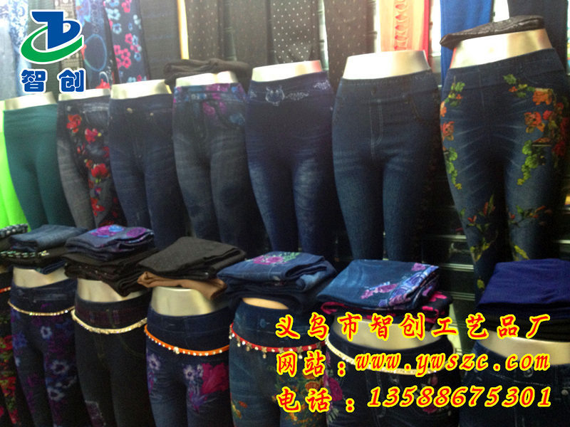 印花牛仔打底裤12