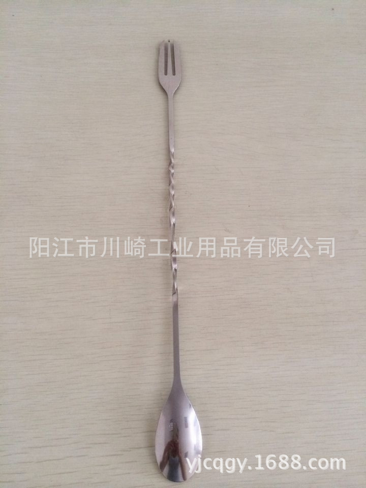 不锈钢餐具厨具/调酒匙勺调味匙/勺多功能多用途勺叉/螺纹勺叉