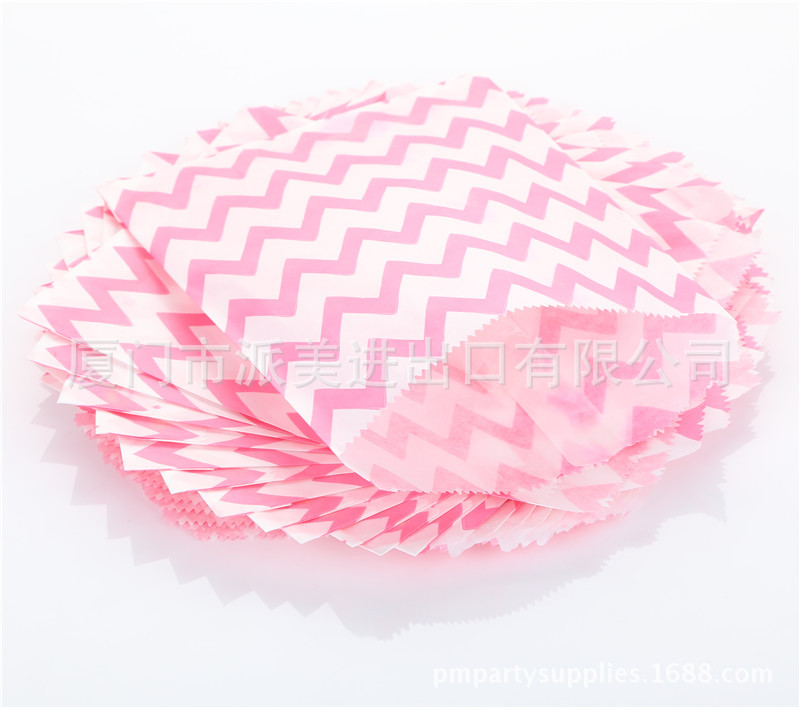 pink chevron paper bags