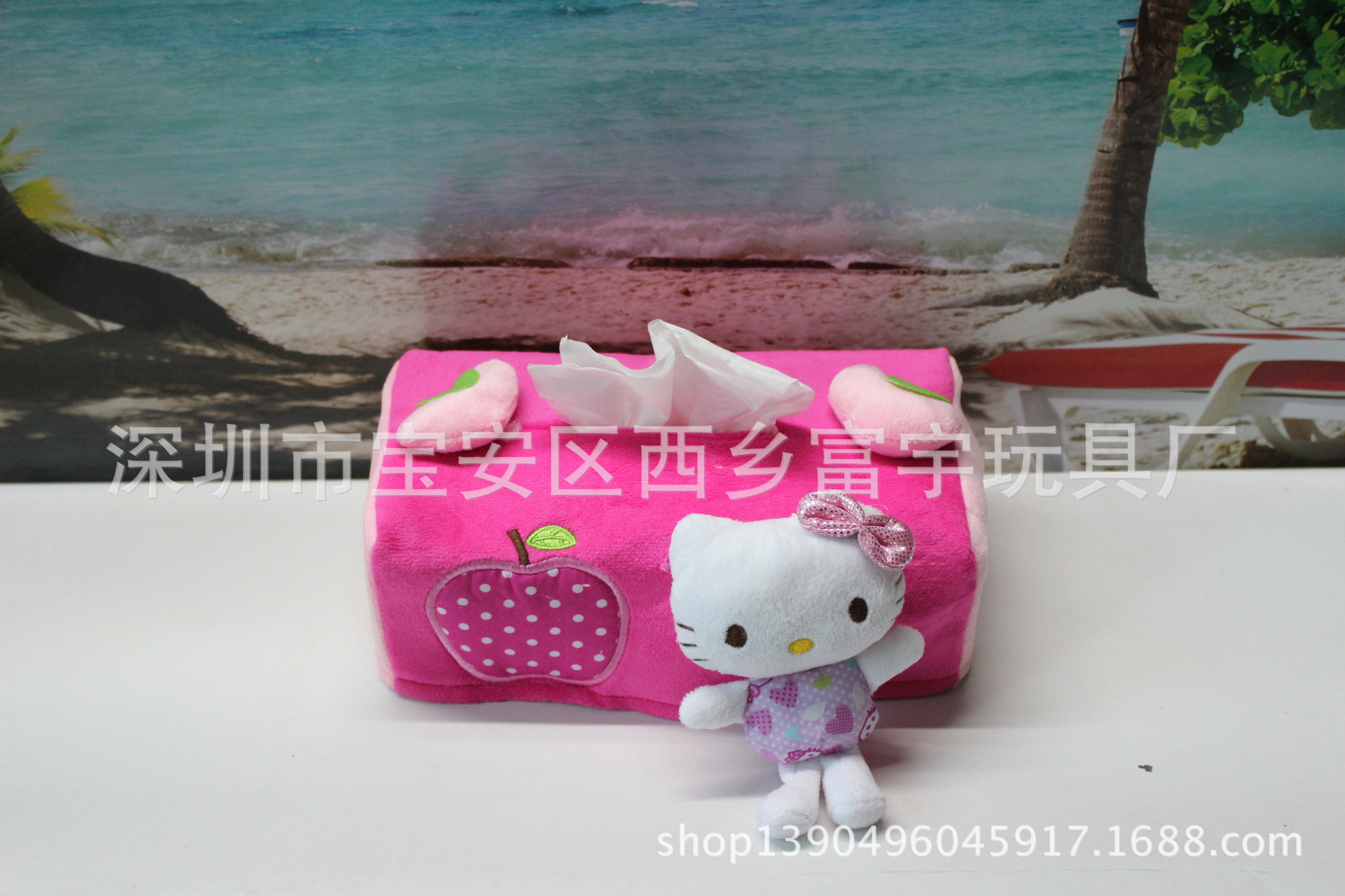 廠傢直銷正版hello kitty抽紙盒 KT毛絨紙巾盒傢居用品紙巾盒工廠,批發,進口,代購