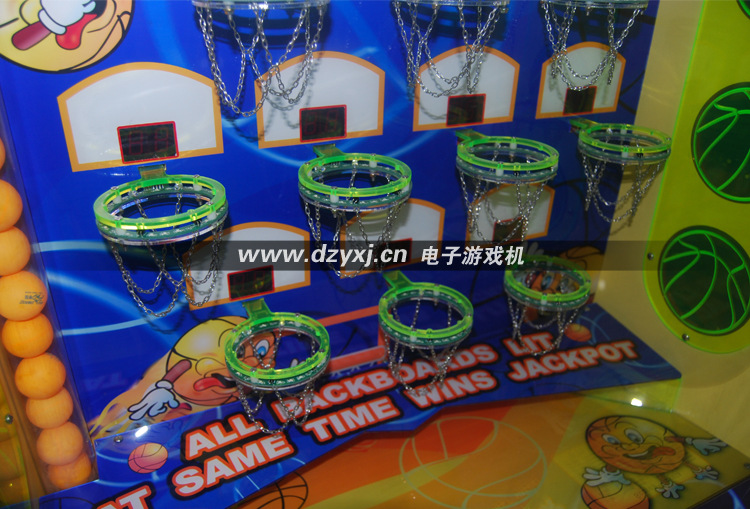 电玩设备-快乐篮球投币游戏机按键投射篮球游