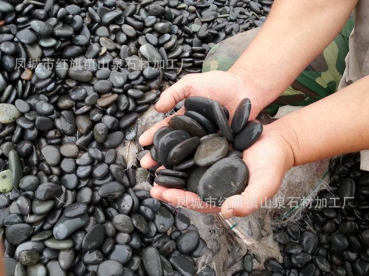 大量供应天然黑色鹅卵石 雨花石 水洗石 黑白花鹅卵石 天然鹅卵石