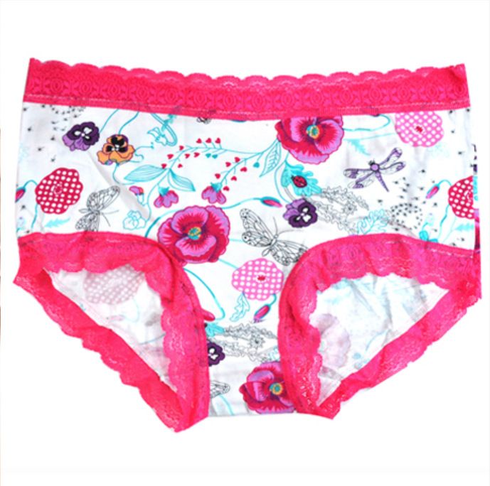 港莎<em>内裤</em> <em>女士内裤莫代尔</em>蕾丝塑身<em>平角</em>裤中腰