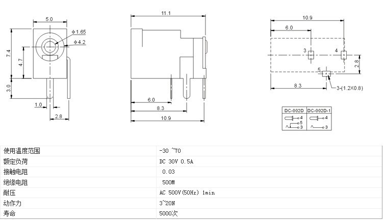 厂家直销各型号dc座 dc插座母座 充电器插座 电源座