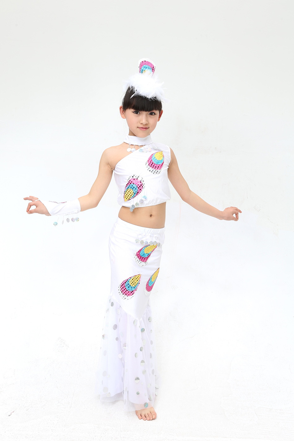 批发采购舞台服、表演服-童装儿童孔雀舞服装