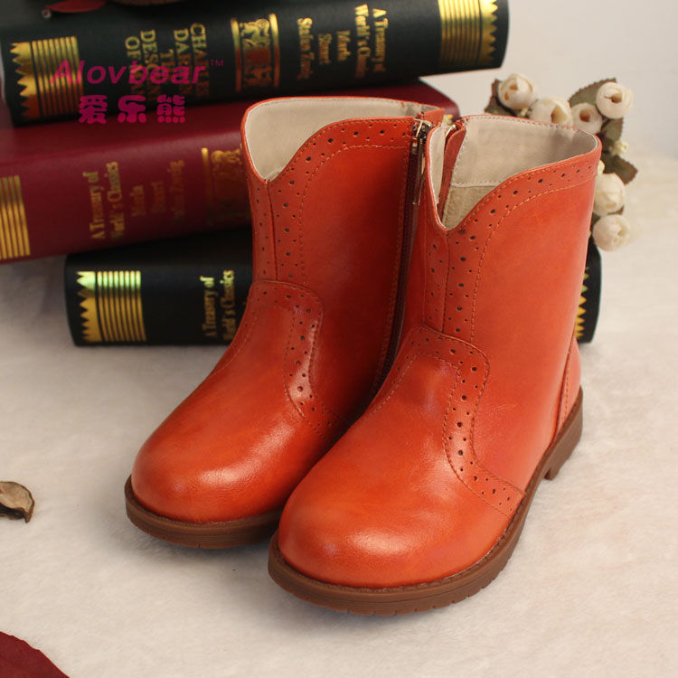 2014爆款厂家直供批发秋冬款儿童短靴真皮女童靴子英伦风X152