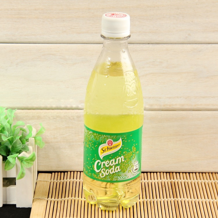 香港进口瓶装schweppes玉泉忌廉味汽水饮料500ml 进口饮料批发