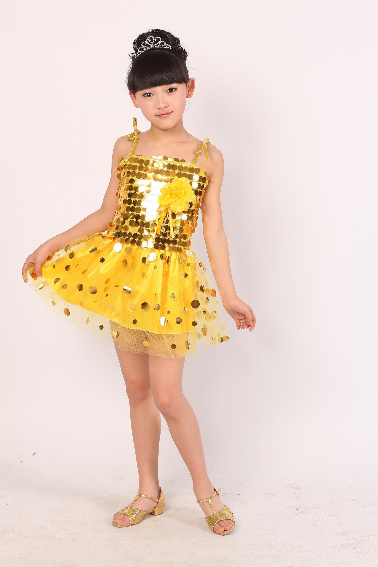 <em>儿童</em>演出服装女童<em>舞蹈</em>服<em>女孩幼儿园</em>小学生亮片