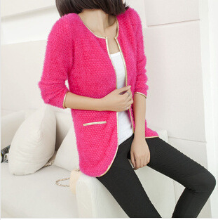 【一件代发】新款韩版<em>小香衣</em>金边皮下摆马海毛