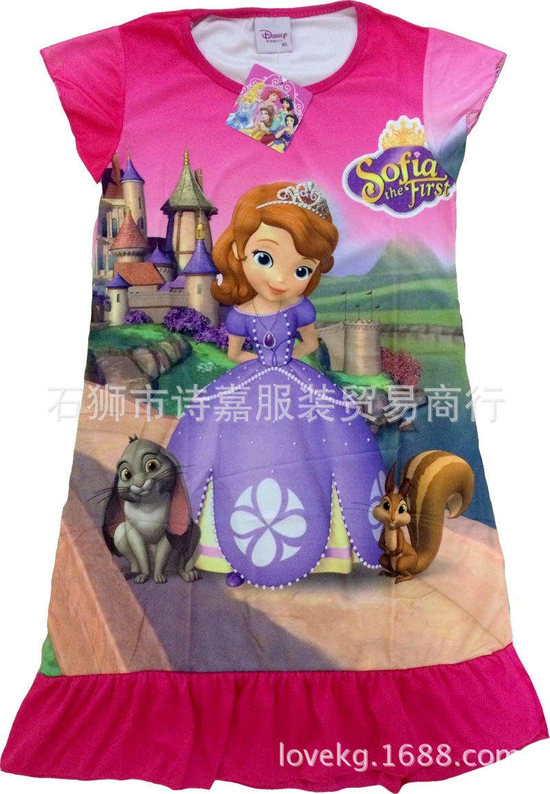 【女童家居服 迪斯尼卡通<em>小公主苏菲亚</em> 粉红荷