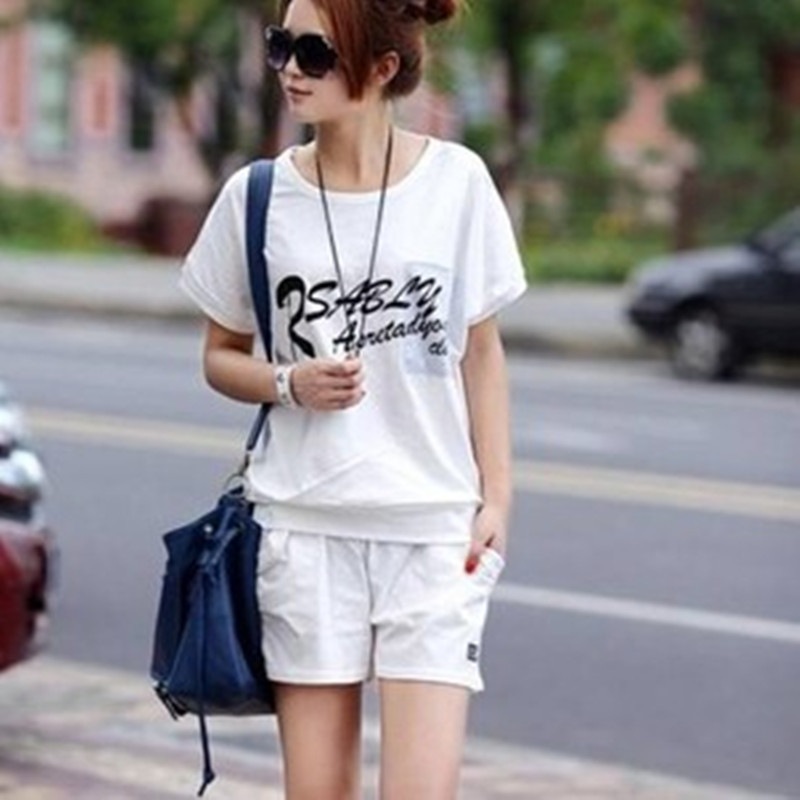 <em>新款</em>夏装2014时尚蝙蝠衫韩版<em>T恤短裤女装</em>运动
