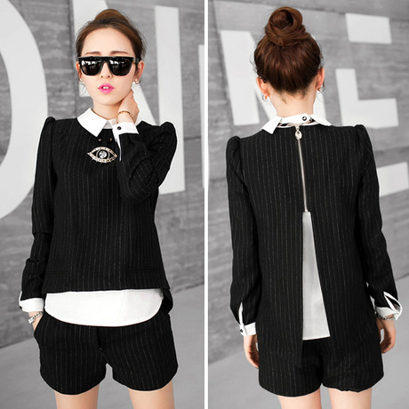2014欧洲站 新款春装女休闲时尚<em>短裤上衣两件</em>