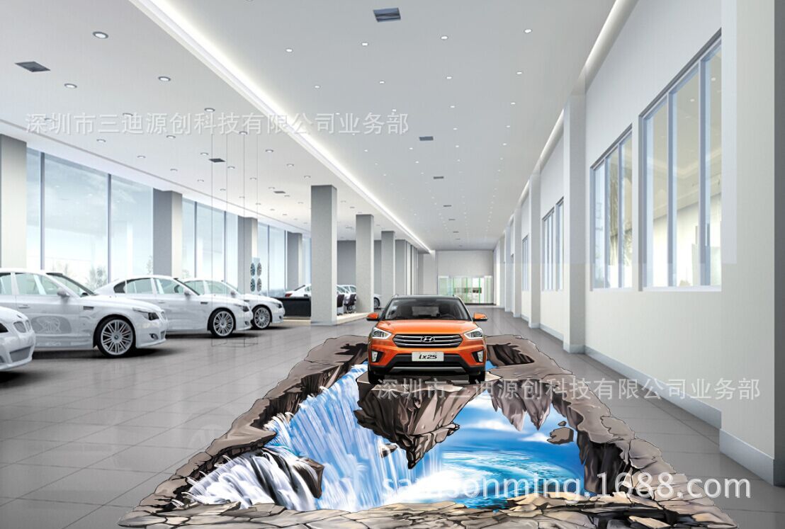 3D地贴 汽车 立体地画 图片