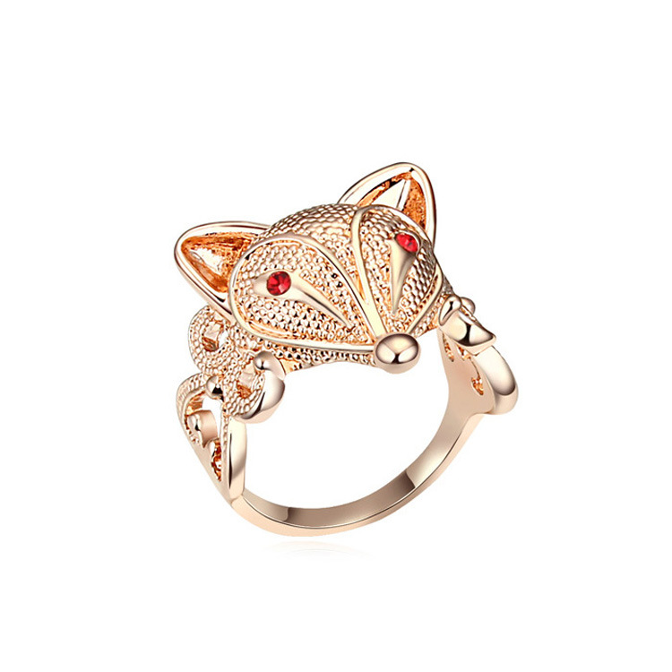 奥地利水晶戒指 狐狸舞 指环戒指韩国流行首饰