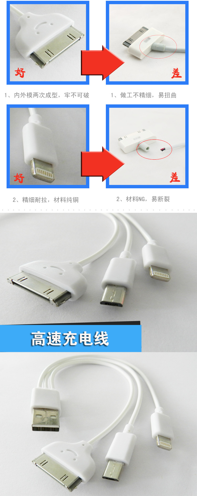 一拖3圆充电线2