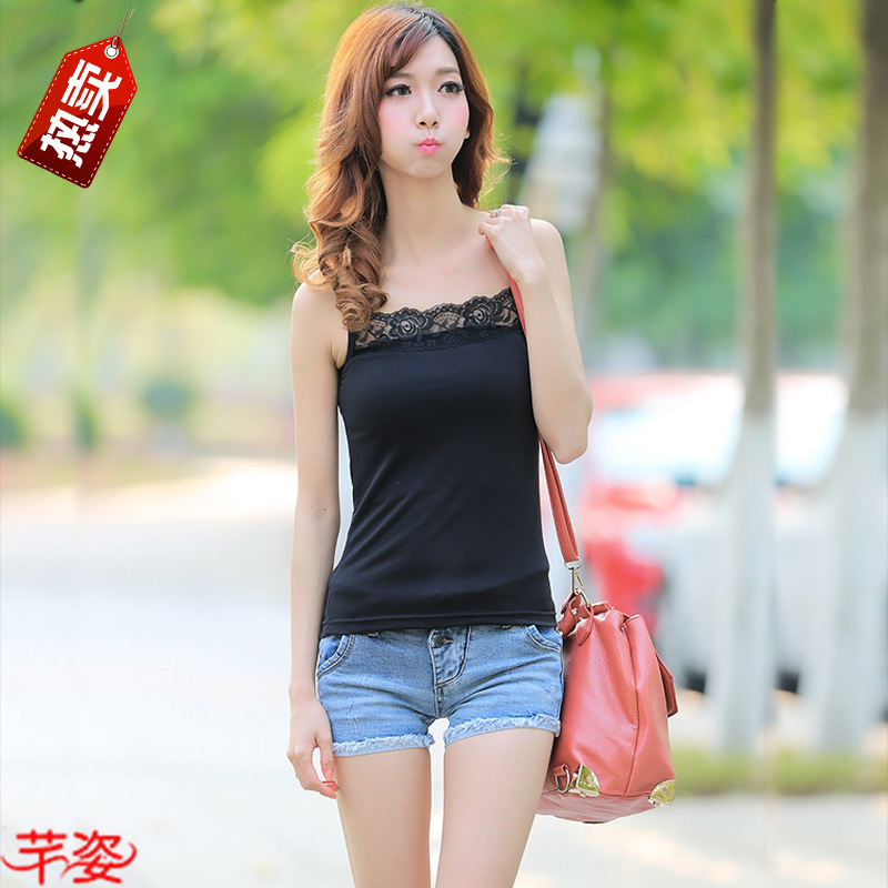 2014春夏新款<em>女</em>休闲背心 花边性感小<em>吊带背心</em>