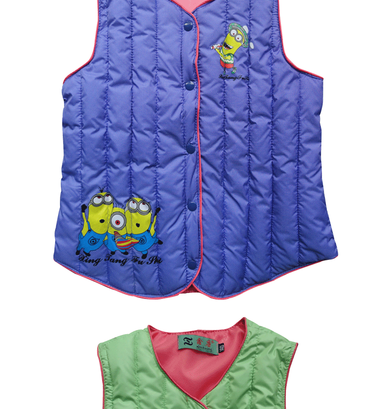 【2014新款卡通<em>小黄人儿童</em>保暖<em>羽绒</em>棉<em>马甲</em> 多