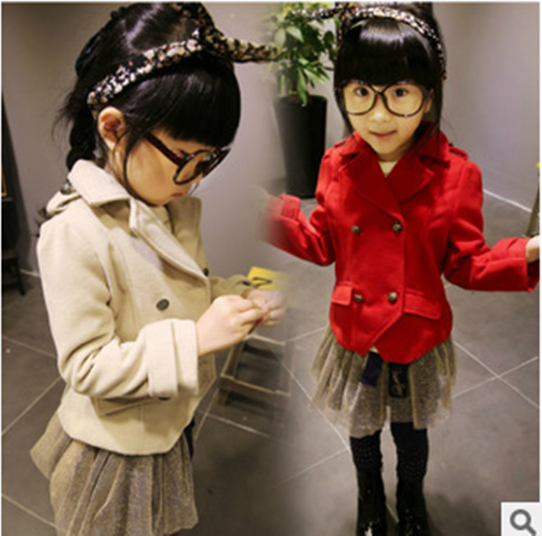 潮童年韩版<em>童装</em>女童<em>2014</em>秋<em>冬款外套</em> 韩版翻领
