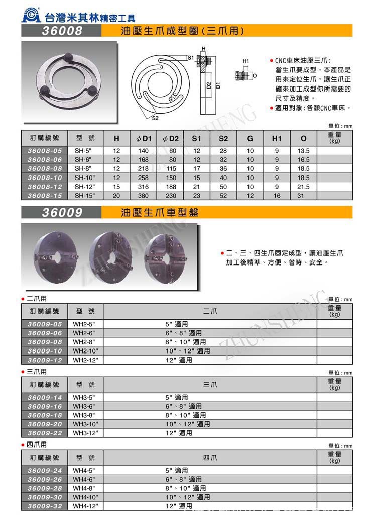 台湾米其林油压生爪成型圈 适用各类CNC车床 代理价格