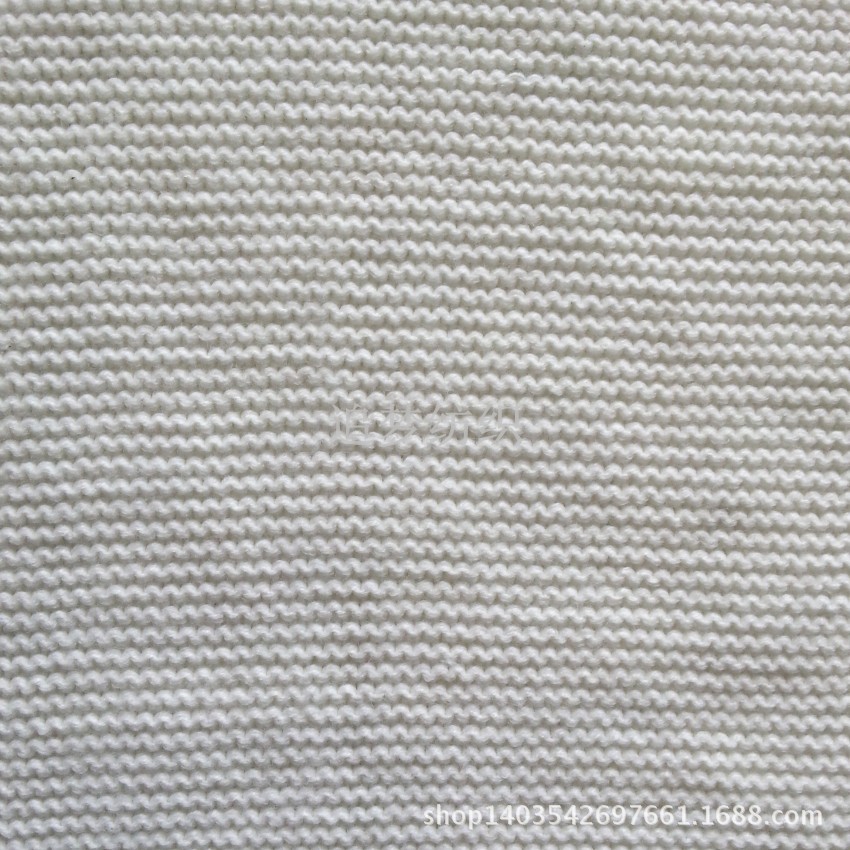 厂家直销 针织白色提花布 毛线毛衣面料 提花针织毛线布料