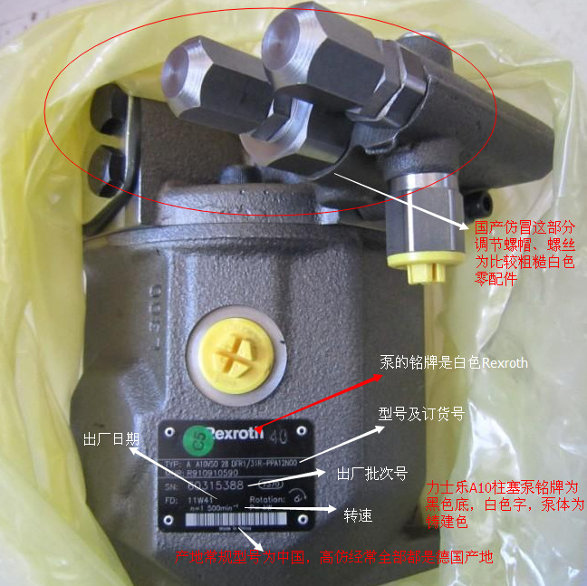 REXROTH/力士乐柱塞泵,轴向柱塞泵铭牌说明,型号说明,真假辨认,简短介绍