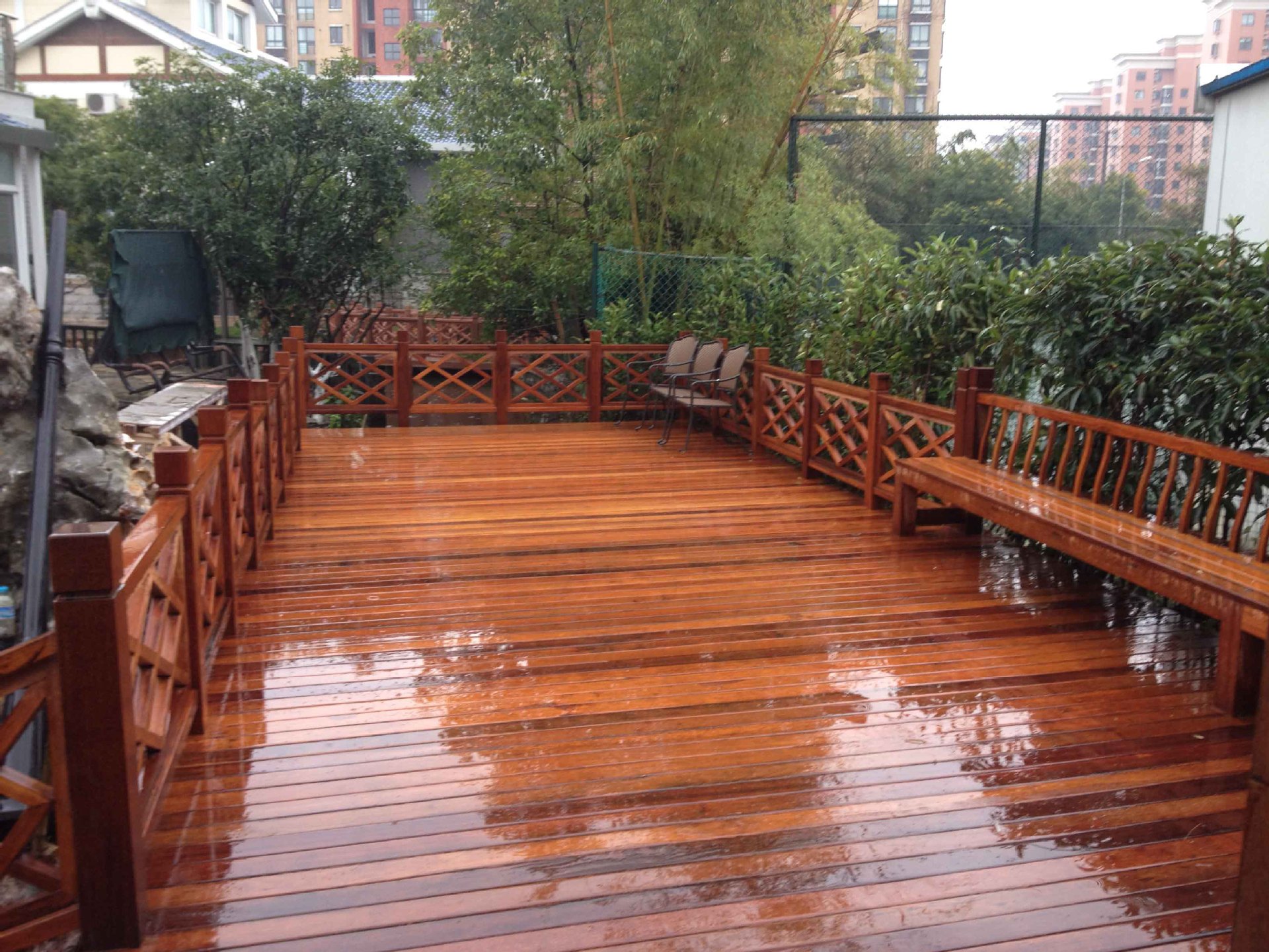 菠萝格防腐木实木地板户外室内外阳台庭院进口