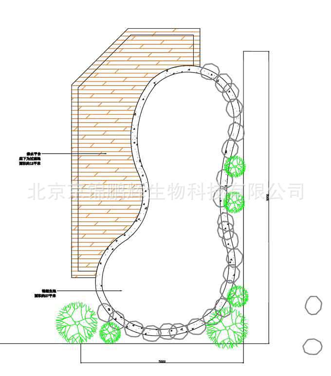 景观鱼池设计 锦鲤鱼池设计 鱼池设计建造方案 鱼池过滤图纸