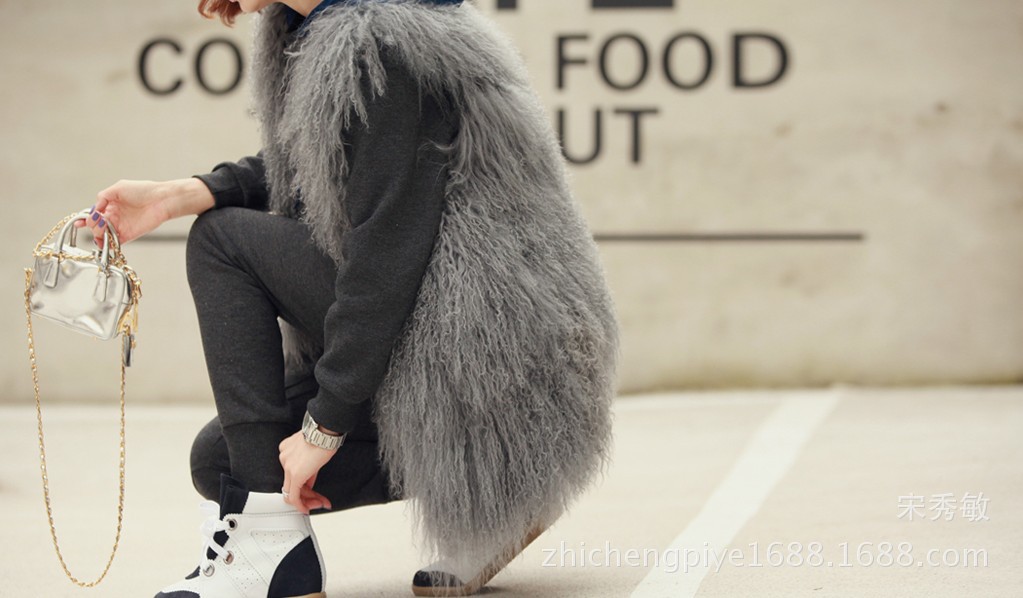 厂家直销2014新款韩版<em>女装</em>滩<em>羊毛马甲</em>皮草外
