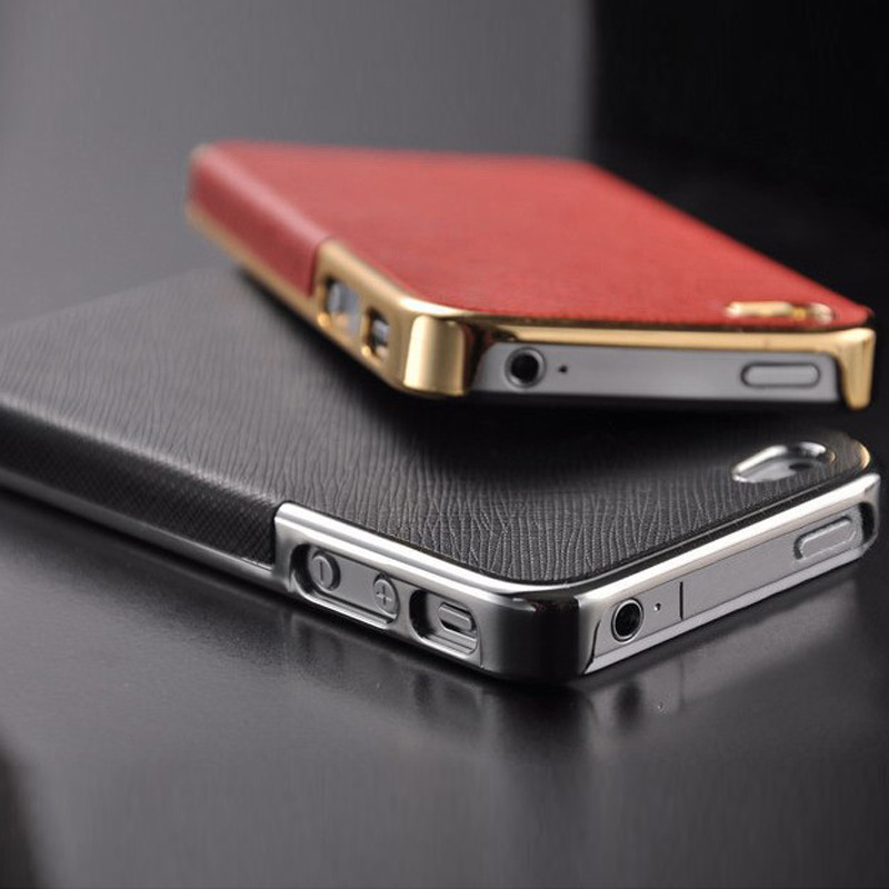 电镀贴皮苹果4手机壳 爆款iPhone5手机壳 十字