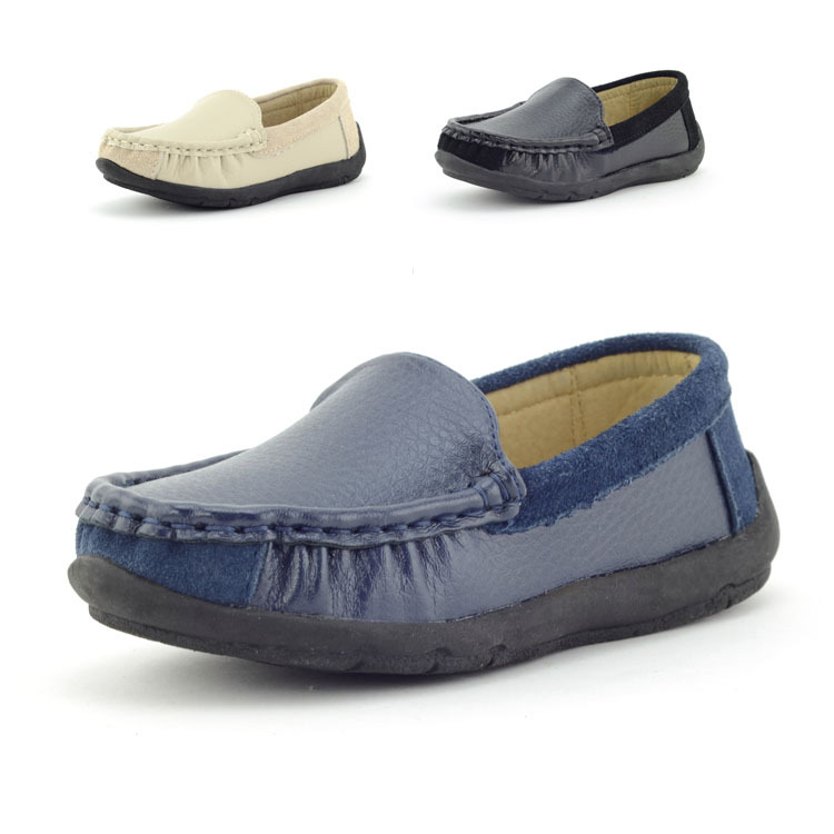 睿足品牌牛皮儿童豆豆鞋韩版婴儿男童女童真皮单鞋工厂一件代发