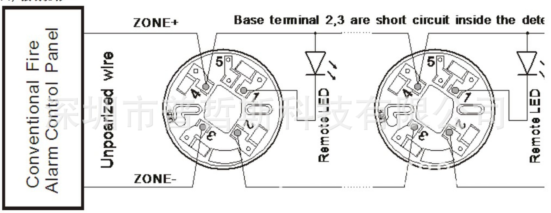 探测-供应全英文火灾报警系统 出口两线烟感报