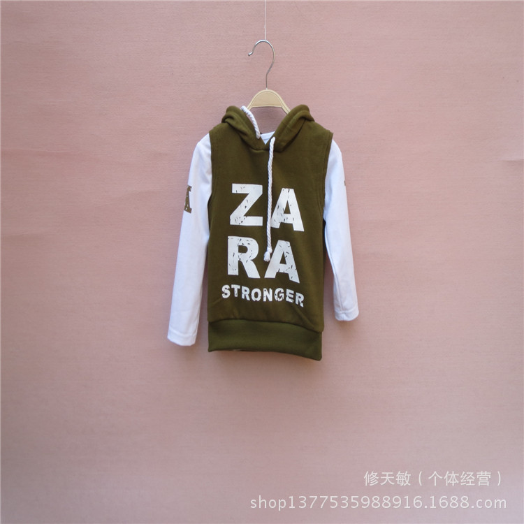 2014春季新款<em>韩版</em>童装 <em>韩版</em>卫衣<em>马甲两件套</em>批