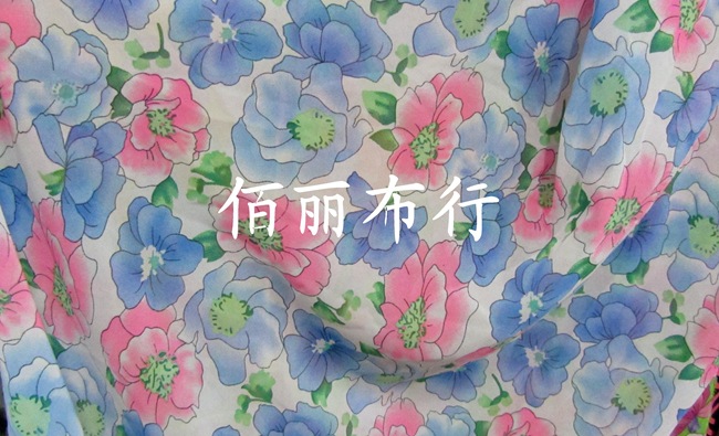 其他化纤面料-75D复合丝 雪纺印花红白绿底白